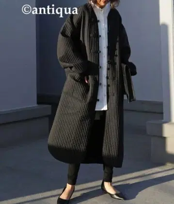 antiqua 퀼팅 차이나 버튼 코트