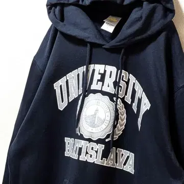 스마일 브라티슬라바 대학 로고 후드 맨투맨 블랙 L 구제 의류