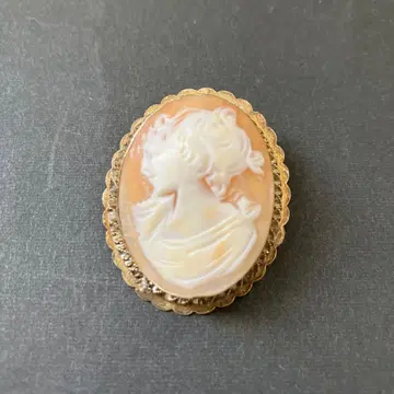 이탈리아 앤티크 쉘 카메오 펜던트 탑 빈티지 브로치
