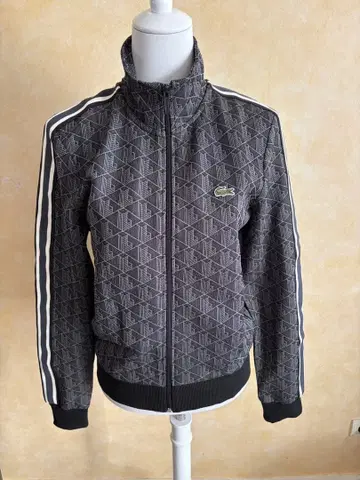 LACOSTE 모노그램 자카드 트랙 자켓 S 블랙