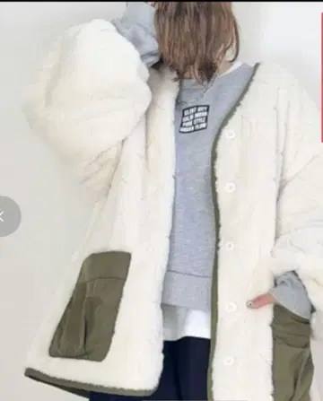 리버서블 자켓 L 화이트