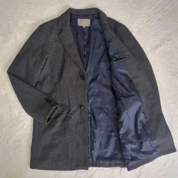 A DAY IN THE LIFE 체스터 코트 롱 멜톤 그레이