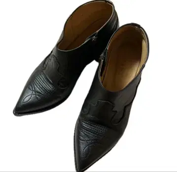 블랙 가죽 웨스턴 부츠