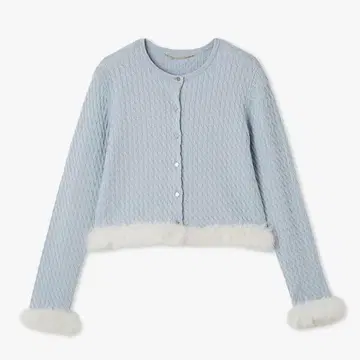 CELFORD 캐시미어 혼방 퍼 트리밍 가디건