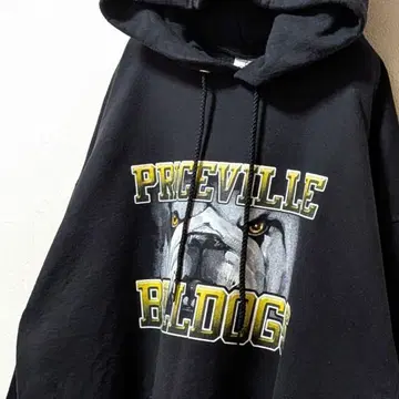 포트&컴퍼니 프라이스 빌 불독 후드 맨투맨 블랙 L 구제 의류