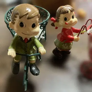 페코짱 포코짱 피규어 자전거와 꽃 바스켓 세트