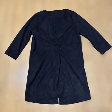 LID.DLE 블랙 롱 코트 오픈 프론트