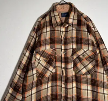 J.C.penney 체크 무늬 아크릴 긴팔 플란넬 셔츠