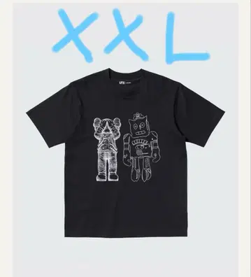 유니클로 KAWS T셔츠 XXL 블랙 T셔츠