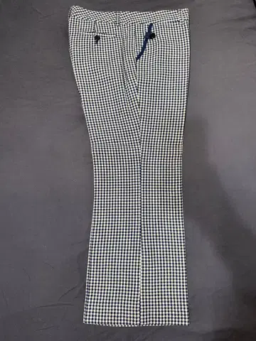 체크 무늬 슬랙스 드로우 스트링 포함