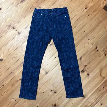 REVOLVER 다크 블루 패턴 스트레이트 데님