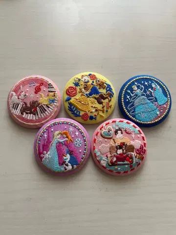 디즈니 자수 캔뱃지 안나 마리