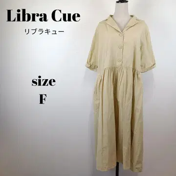 [ a1774 ] Libra Cue 새상품급 오픈 카라 롱 원피스 F