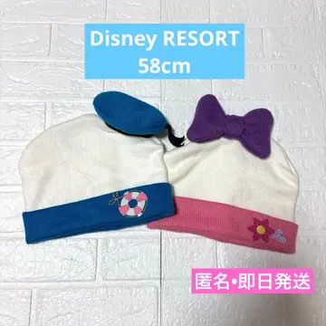 디즈니 리조트 도날드 데이지 니트 모자 팬캡 58cm 당일 발송