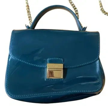 FURLA 미니 체인백 비닐 네이비