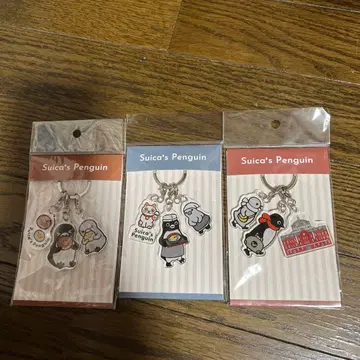 Suica 펭귄 3단 아크릴 키링 3개 세트