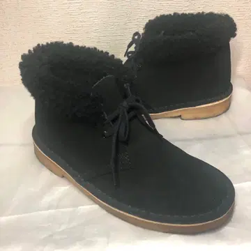 클락스 퍼 달린 블랙 스웨이드 부츠 블랙 23cm