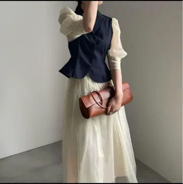 PEPLUM LINE CHIFFON SKIRT SET DRESS