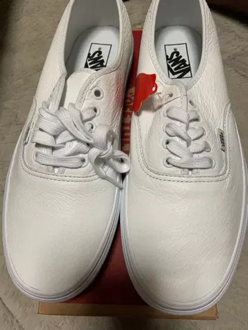 새상품 반스 오센틱 화이트 프리미엄 가죽 천연 가죽 29.0cm