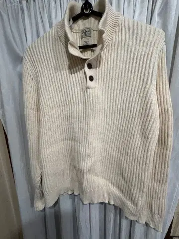 LLBean 아이보리 리브 스웨터