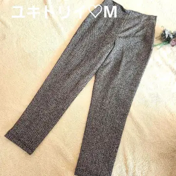 고급 [유키토리이] 헤링본 울 혼방 트위드 팬츠 가을 겨울 코디