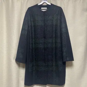 새상품급 MOGA 체크 코트 울모헤어