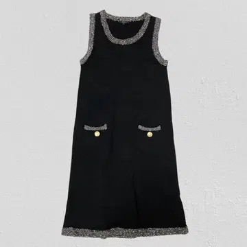 SHIPS 쉽스 트위드 절개 A라인 원피스 니트 골드 버튼 S