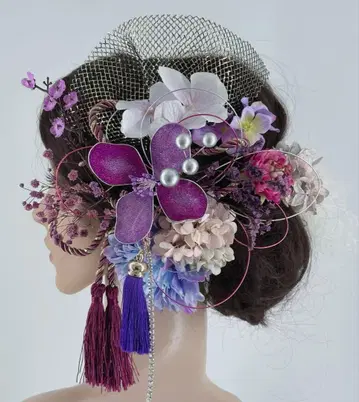 딥 아트 머리 장식 반짝이는 머리 장식 성인식 졸업식 보라색 실버 골드