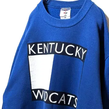 USA 제조 저지 켄터키 와일드캣츠 맨투맨 블루 파랑 L 구제 의류