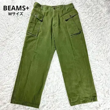완판템 BEAMS+ 밀리터리 트라우저 M 카키 헤링본 와이드