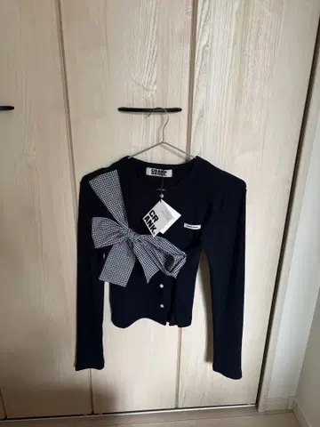 CRANK SEBUN 네이비 리본 가디건