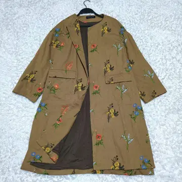 MACPHEE 꽃무늬 자수 라이트 아우터 롱 코트 36