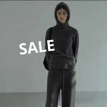 여성용 니트 L 다크 그레이 후드 부착 니트 새상품 한국 따뜻한 니트