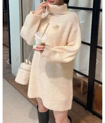 INGNI 니트 터틀넥 원피스