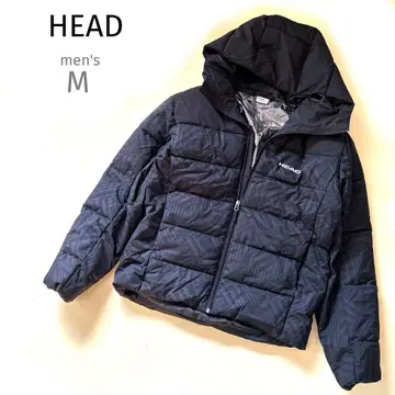 HEAD 블랙 검정 다운 자켓 M 후드 부착 폴리 면 알루미늄 안감 방한