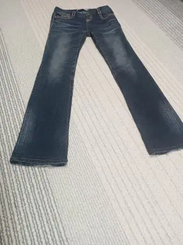 스키니 데님 다크 블루 장식 포켓