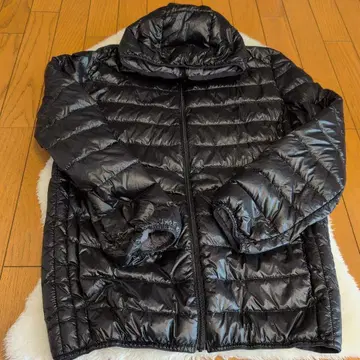 다운 자켓 블랙 후드 부착 라이트 다운