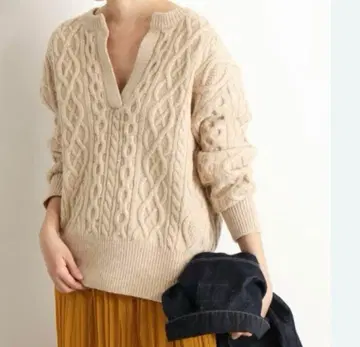 SLOBE IENA 케이블 스키퍼 니트 스웨터