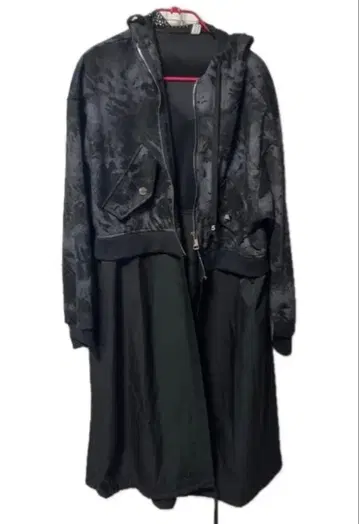 얼룩 염색 A라인 집업 코트 프리 사이즈 오버 사이즈 여성용