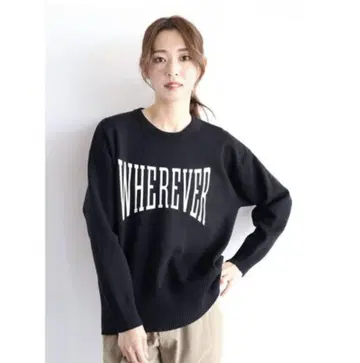 야마다야 YORT WHEREVER 로고 블랙 니트