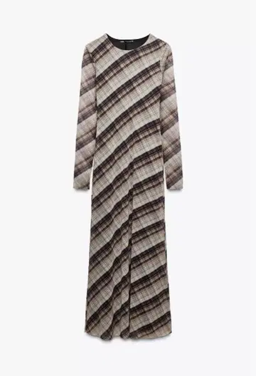 ZARA 체크 무늬 튤 원피스