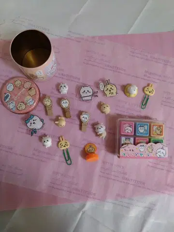 치이카와 클립 하그코트 스탬프 세트 캔 포함