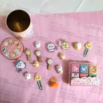 치이카와 클립 하그코트 스탬프 세트 캔 포함