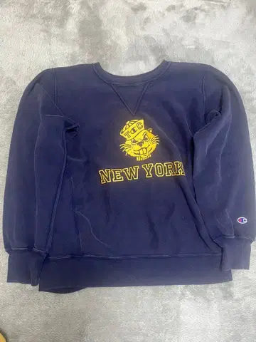 Champion 리버스 위브 네이비 맨투맨 M NEW YORK