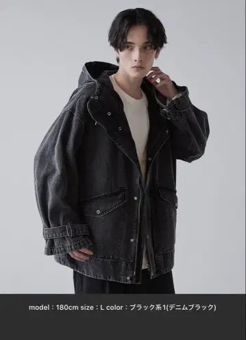 마운틴 파카 데님 블랙 그레이쉬 베이지