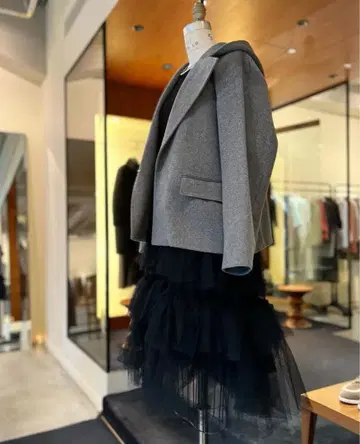 드로어 Drawer 후드 테일러드 자켓 숏코트 36