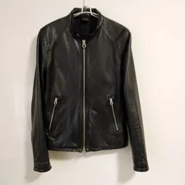 블랙 가죽 싱글 라이더 자켓