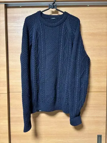 DENHAM 네이비 케이블 짜임 니트 M 사이즈 일본제