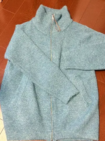 Bou Jeloud 스카이블루 집업 니트 스웨터