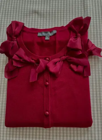LAURA ASHLEY 와인 레드 가디건 M 사이즈